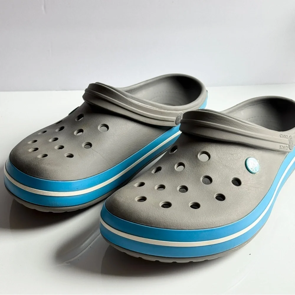 Crocs Gray and Blue Crocs